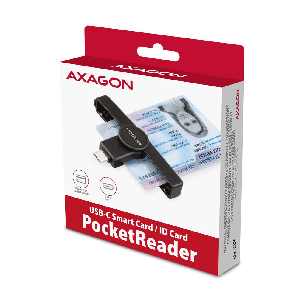 CARD READER POCKET SMARTCARD/USB-C CRE-SMPC AXAGON