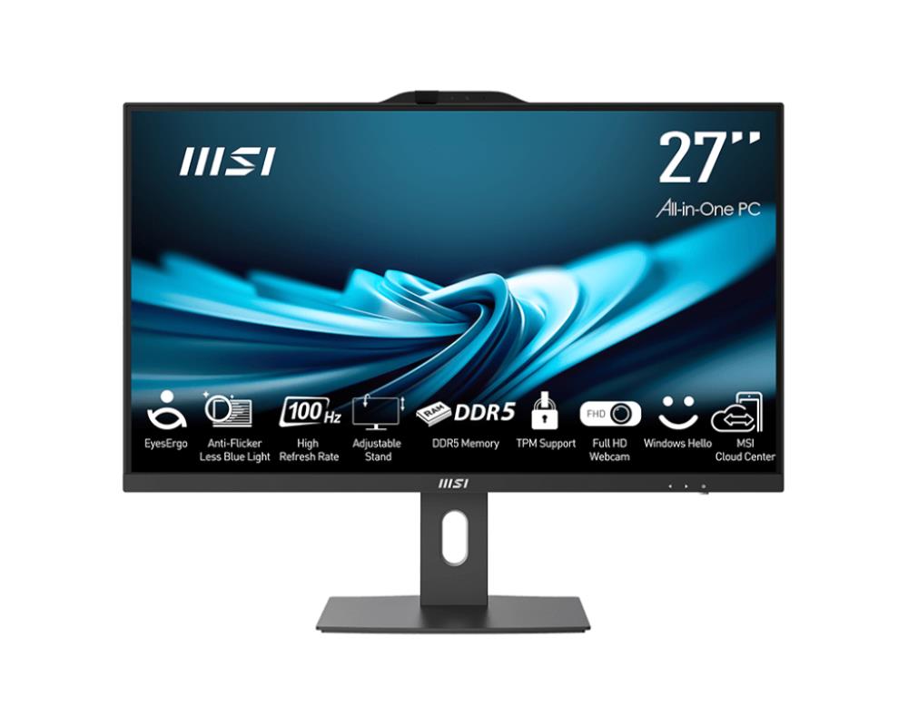 Monoblock PC MSI PRO AP272P 14M Business All in One CPU Core i5 i5-14400 2500 MHz Screen 27" RAM 16GB DDR4 3200 MHz SSD 512GB Graphics card Intel UHD Graphics Integrated Windows 11 Pro Colour Black PROAP272P14M-496EU