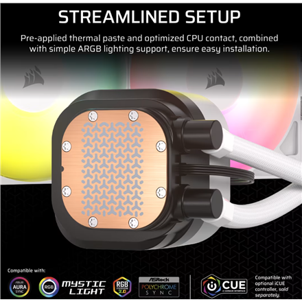 Corsair Liquid CPU Cooler | 360 RS ARGB | White