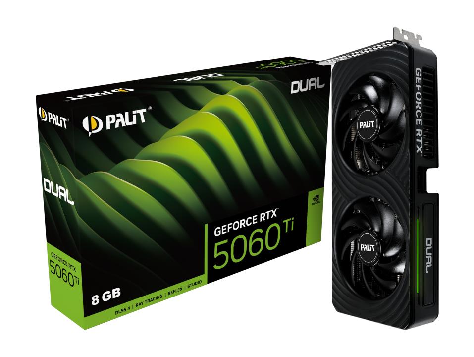 Graphics Card PALIT NVIDIA GeForce RTX 5060 Ti 8 GB GDDR7 128 bit PCIE 5.0 16x Dual Slot Fansink 1xHDMI 3xDisplayPort NE7506T019P1-GB2062D