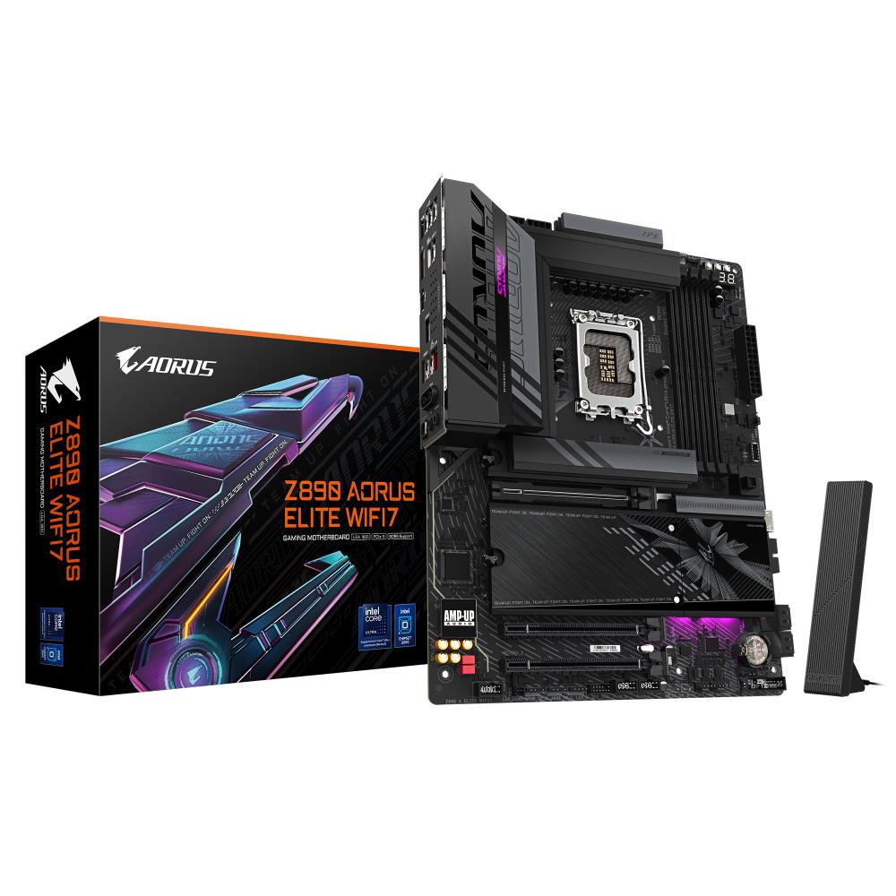 Mainboard GIGABYTE Intel Z890 LGA1851 ATX Memory DDR5 Memory slots 4 2xPCI-Express 4.0 4x 1xPCI-Express 5.0 16x 4xM.2 1xDisplayPort 4xUSB 2.0 5xUSB 3.2 1xUSB-C w/Thunderbolt 1xOptical S/PDIF 1xRJ45 2xAudio port Z890AELITEWIFI71.0