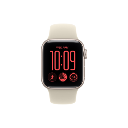 Apple Watch SE 3 GPS + Cellular 40mm Starlight Aluminium Case with Sand Sport Band - S/M | Apple
