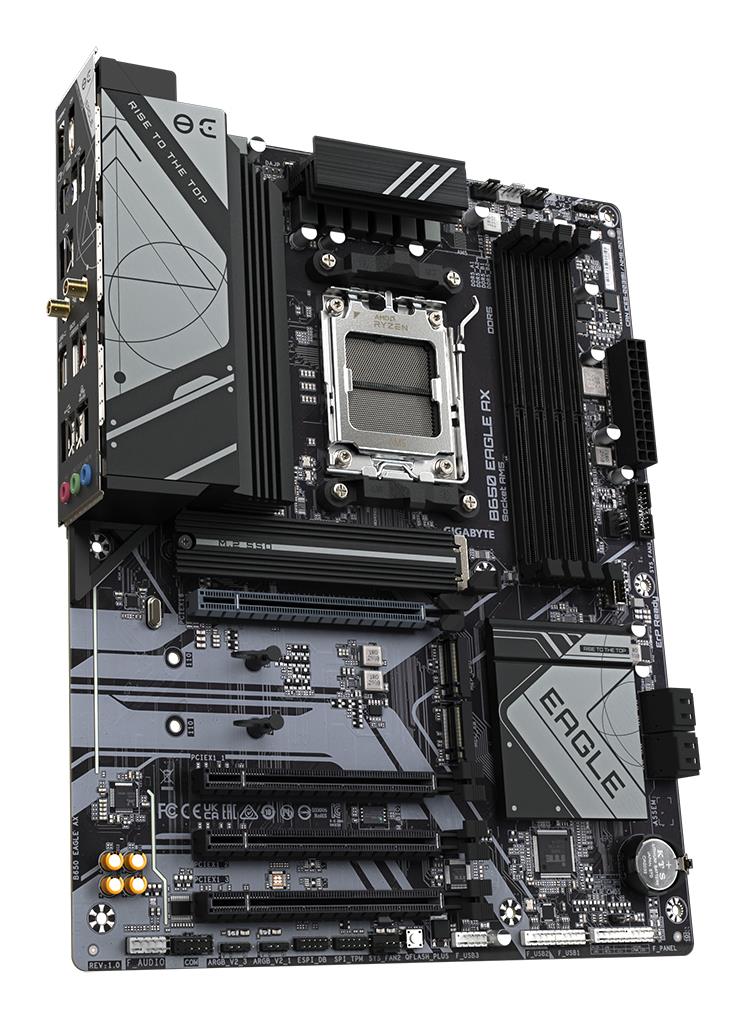 Mainboard GIGABYTE AMD B650 Socket AM5 ATX RAM DDR5-SDRAM 4xSlots Wi-Fi Yes Bluetooth Yes 3xNumber of M.2 (M) slots B650EAGLEAX1.2