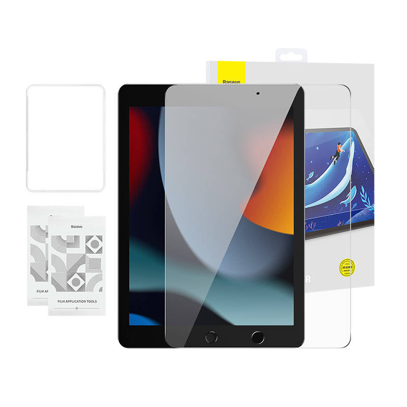Tempered Glass Baseus Crystal 0.3 mm for iPad Pro/Air3/ 10,2" iPad 7/8/9 (2szt.) + cleaning kit - Image 1