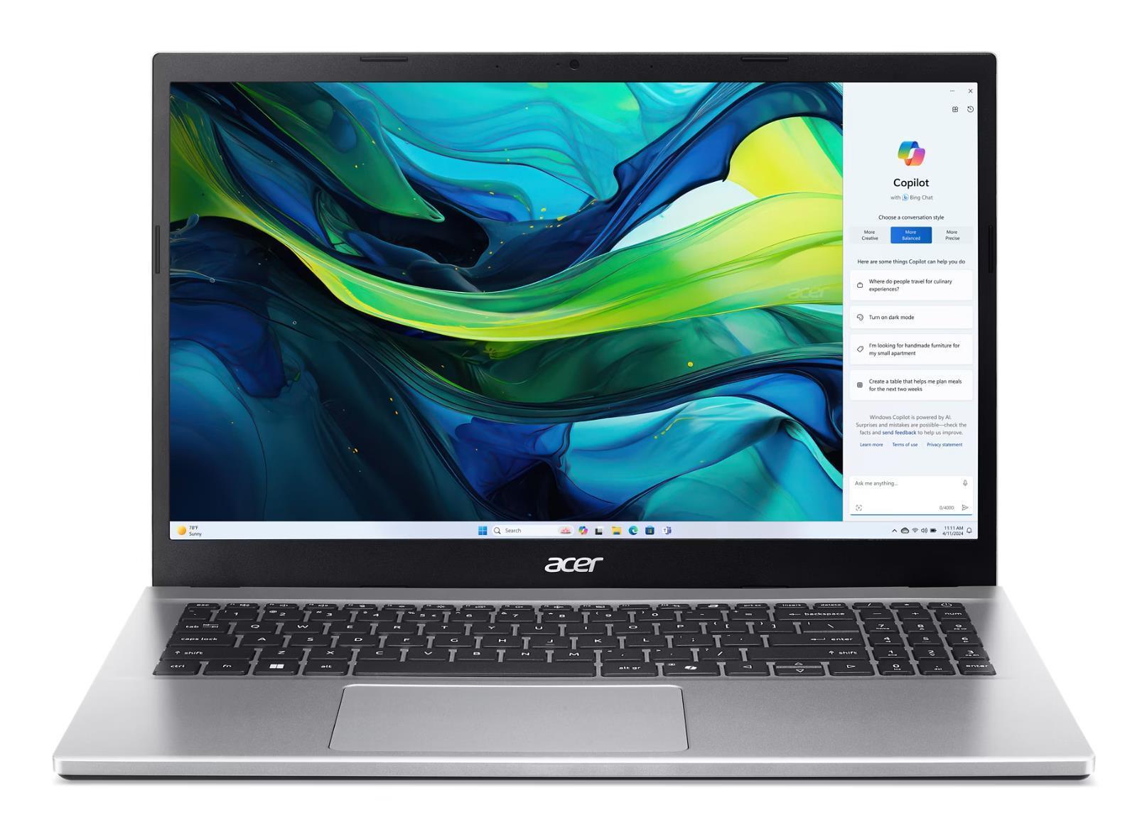 Notebook ACER Aspire Go 15 CPU AMD RyzenT 5 5625U 2.3 GHz 15.6 " 1920 x 1080 pixels RAM 16 GB DDR4-SDRAM Discrete graphics Not available On-board graphics Yes Keyboard language English OS installed Windows 11 Home Colour Silver Weight 1.78 kg NX.J7WEL.007