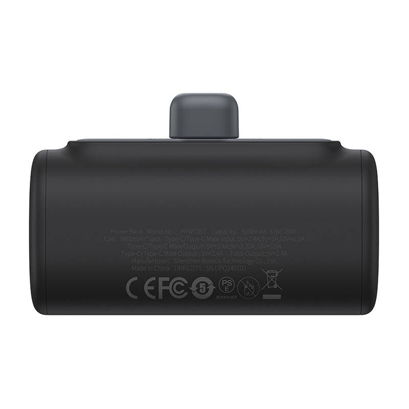Powerbank Baseus Compact 5000mAh, 20W, USB-C (black) - Image 2