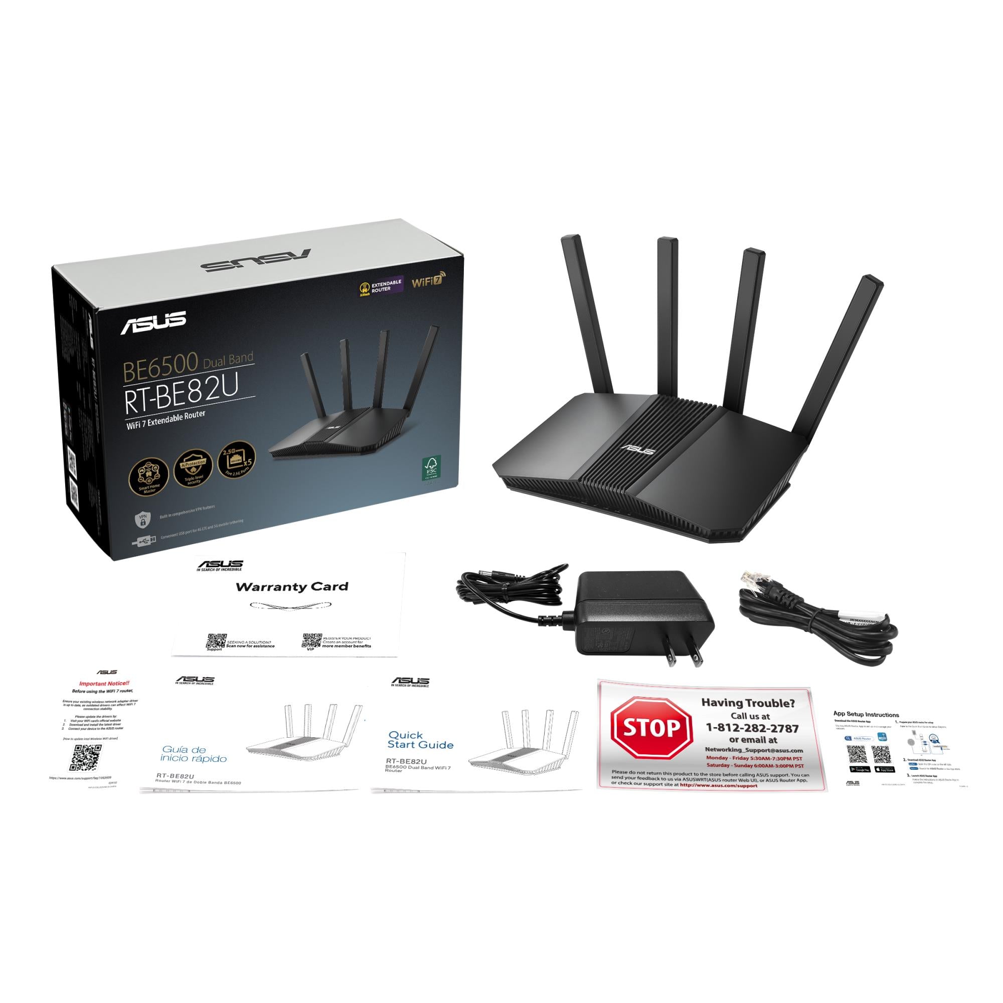 Wireless Router ASUS Wireless Router 6500 Mbps Number of antennas 4 RT-BE82U