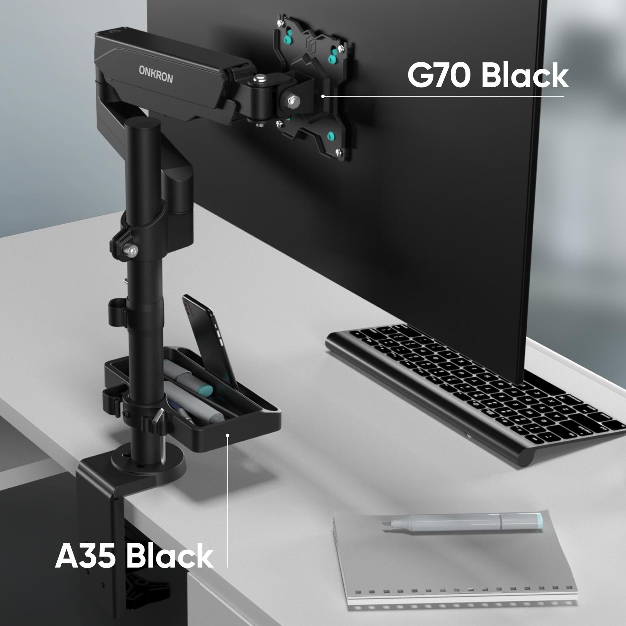 DESK MOUNT ACC ORGANIZER/BLACK A35-B ONKRON