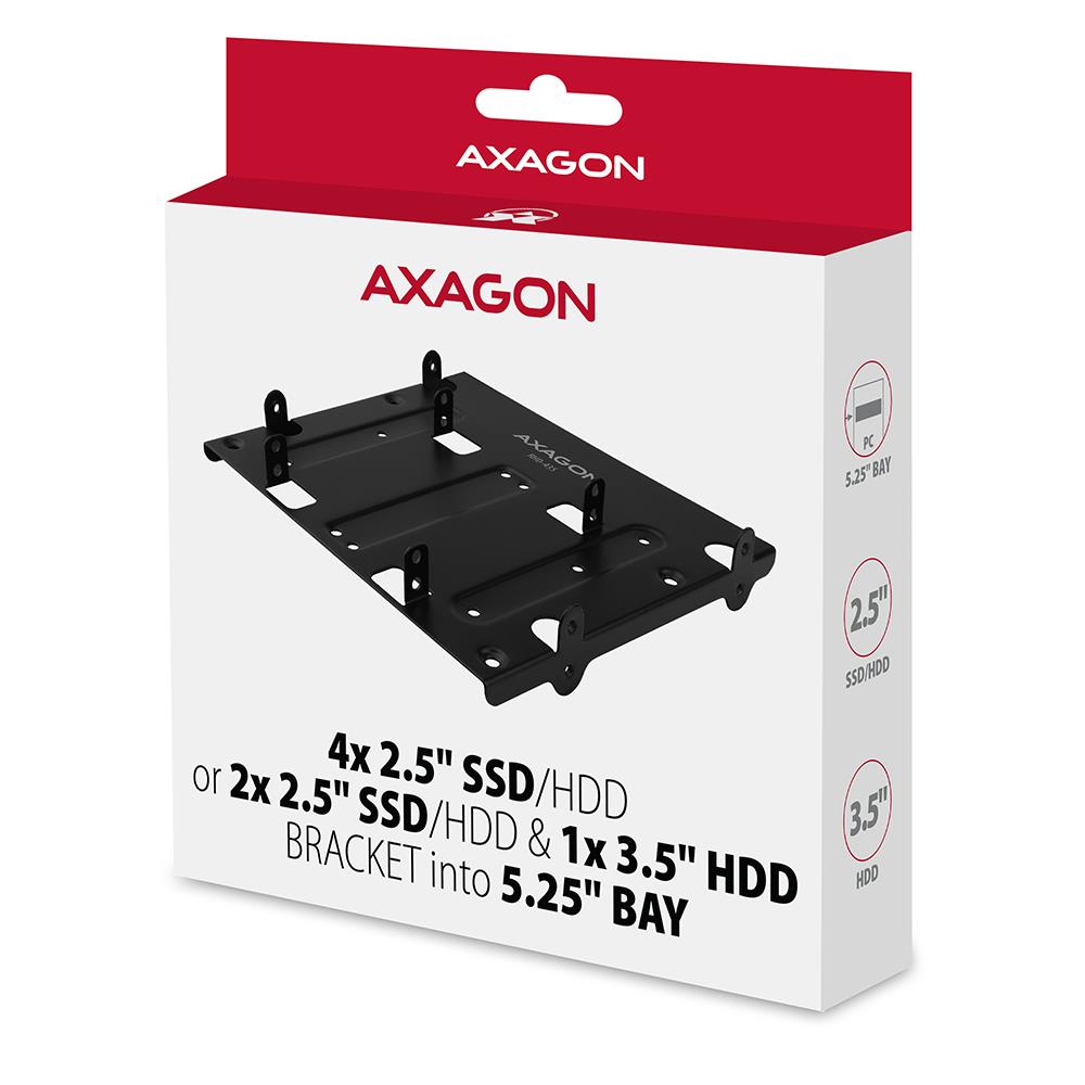 SSD ACC BRACKET 2.5"/3.5" TO/5.25" RHD-435 AXAGON