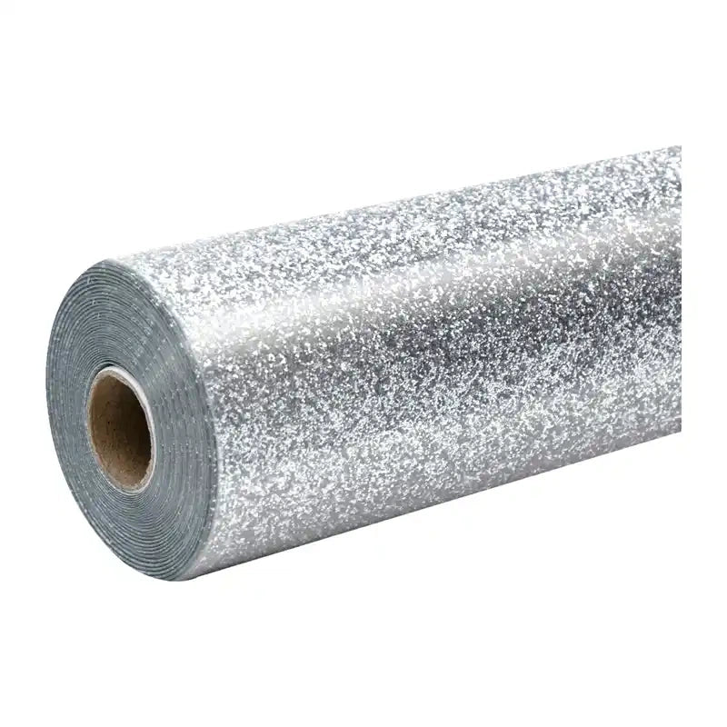 HTVRONT Glitter Heat Transfer Film, 30.5 cm x 90 cm (silver) - Image 1