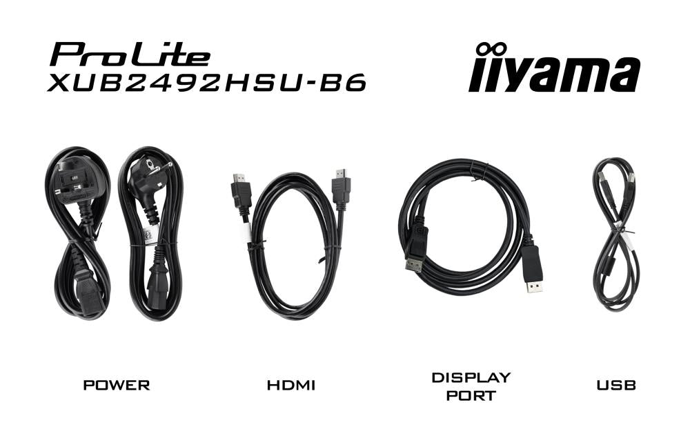 LCD Monitor IIYAMA XUB2492HSU-B6 24" Panel IPS 1920x1080 16:9 Matte 0.4 ms Speakers Swivel Pivot Height adjustable Tilt Colour Black XUB2492HSU-B6