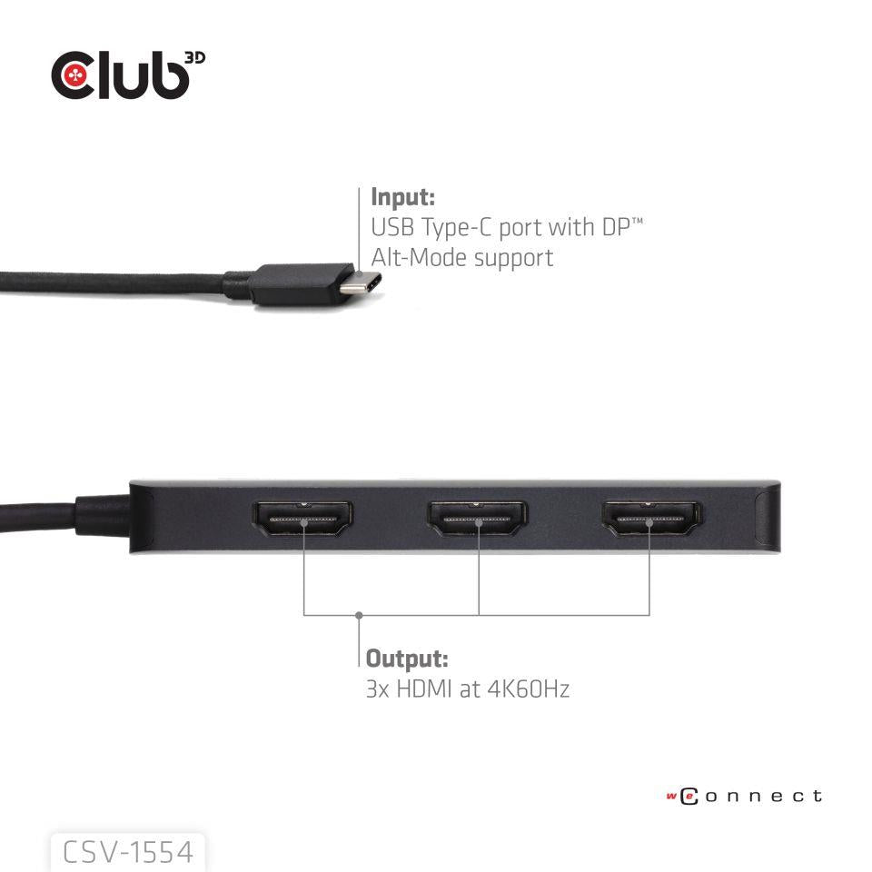 I/O HUB USB-C HDMI TRIPLE/CSV-1554 CLUB3D