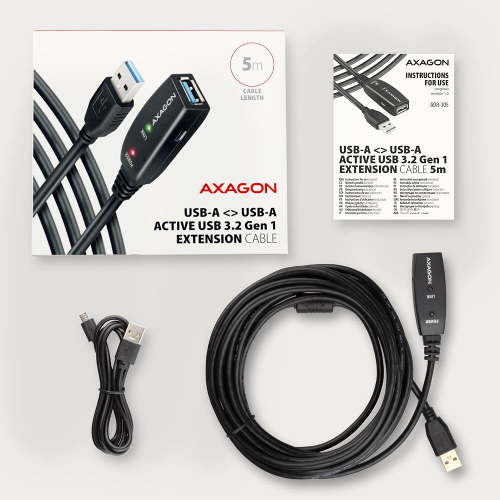 CABLE USB3.2 A-M/A-F ACTIVE/5M ADR-305 AXAGON