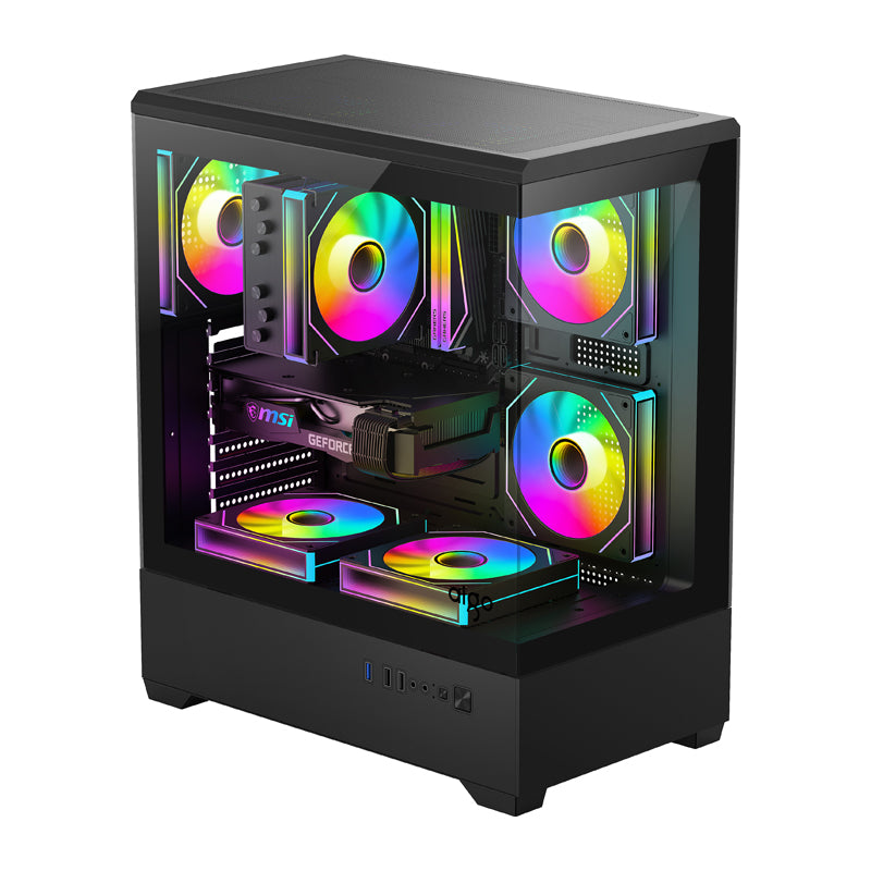 DarkFlash C365 computer case (black) + 5 fans - Image 2