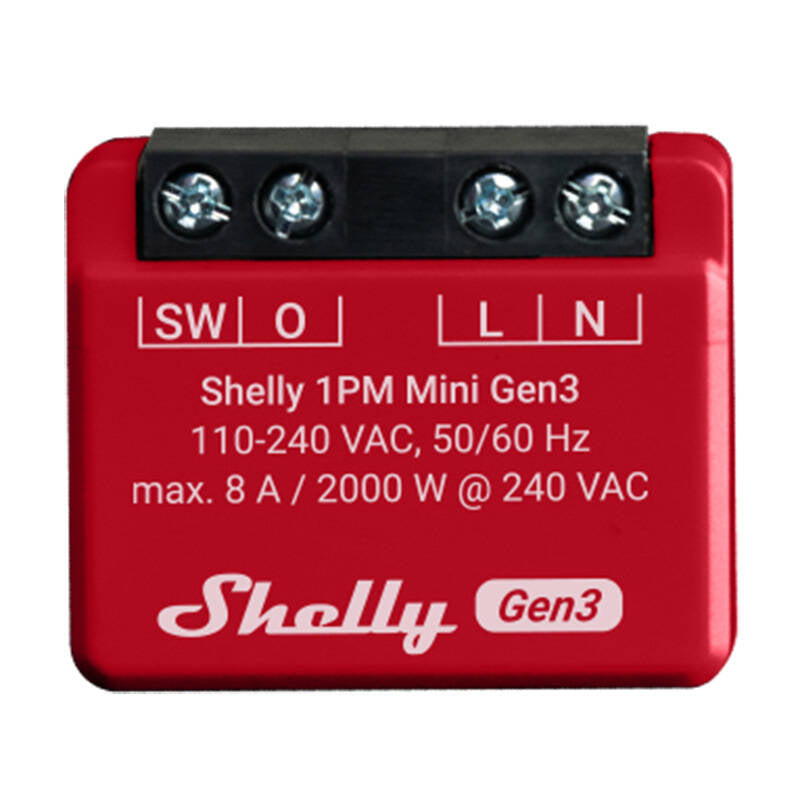 Shelly 1PM Mini Gen3 Controller, WiFi/Bluetooth - Image 1