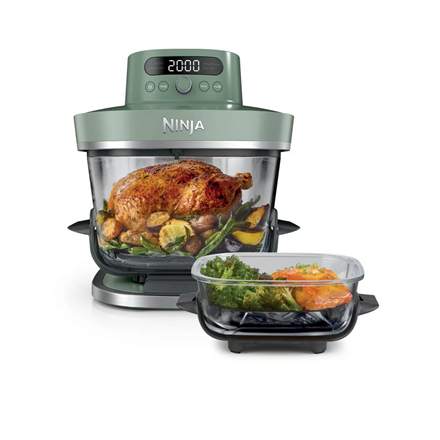 NINJA 5-in-1 XL Glass Air Fryer | AS090EUGN Crispi Pro | Power 2050 W | Capacity 5.7 L | Moss Green