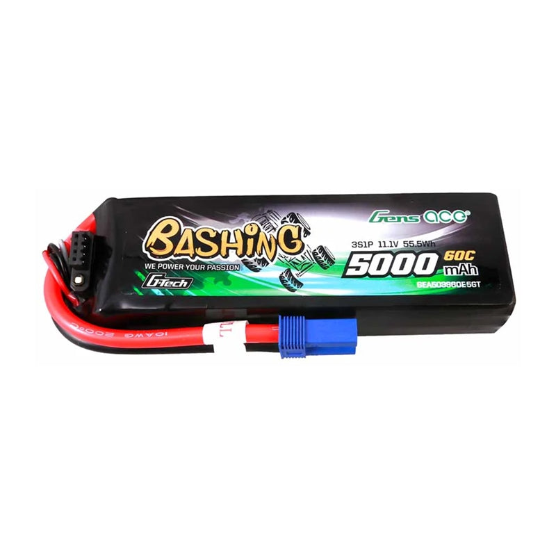 GensAce G-Tech LiPo Battery 5000mAh 11.1V 60C 3S1P with EC5 connector - Image 1