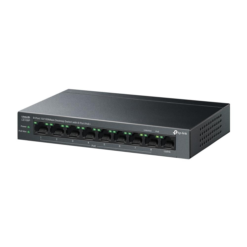 Switch TP-LINK LS109P Desktop/pedestal 9x10Base-T / 100Base-TX PoE+ ports 8 LS109P