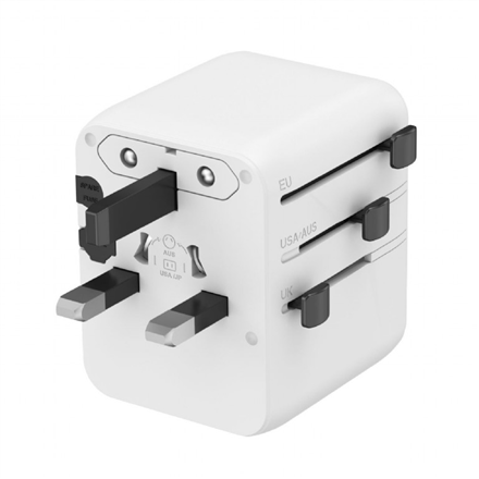 Gembird Universal travel power adapter | TPA-1A2C20-01-W | Travel Adapter | 20 W