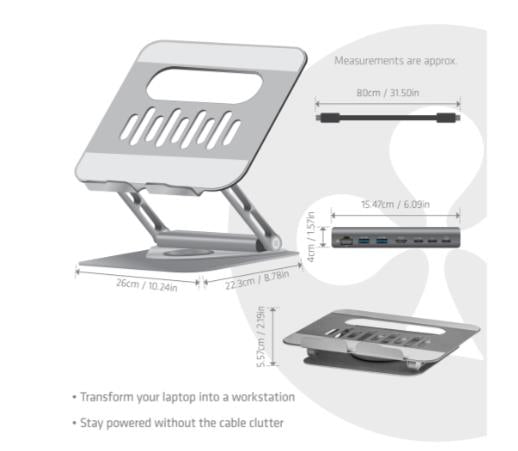 NB ACC STAND ALUMINIUM USB-C/CSV-2554 CLUB3D