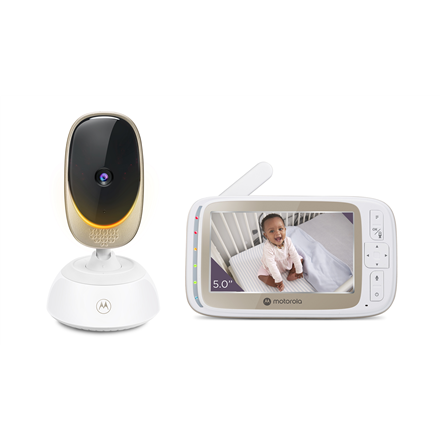 Motorola | Wi-Fi Video Baby Monitor with Mood Light | VM85 CONNECT 5.0" | White/Gold