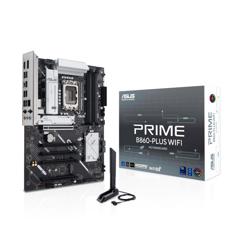 Mainboard ASUS Intel B860 Express LGA1851 Micro-ATX Memory DDR5 Memory slots 4 4xPCI-Express 4.0 16x 1xPCI-Express 5.0 16x 2xM.2 1xHDMI 1xDisplayPort 1xAudio-In 1xAudio-Out 1xMicrophone 4xUSB 2.0 3xUSB 3.2 1xUSB-C PRIMEB860-PLUSWIFI