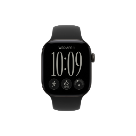 Apple Watch Series 12 GPS + Cellular 42mm Black Aluminium Case with Black Sport Band - S/M | Apple
