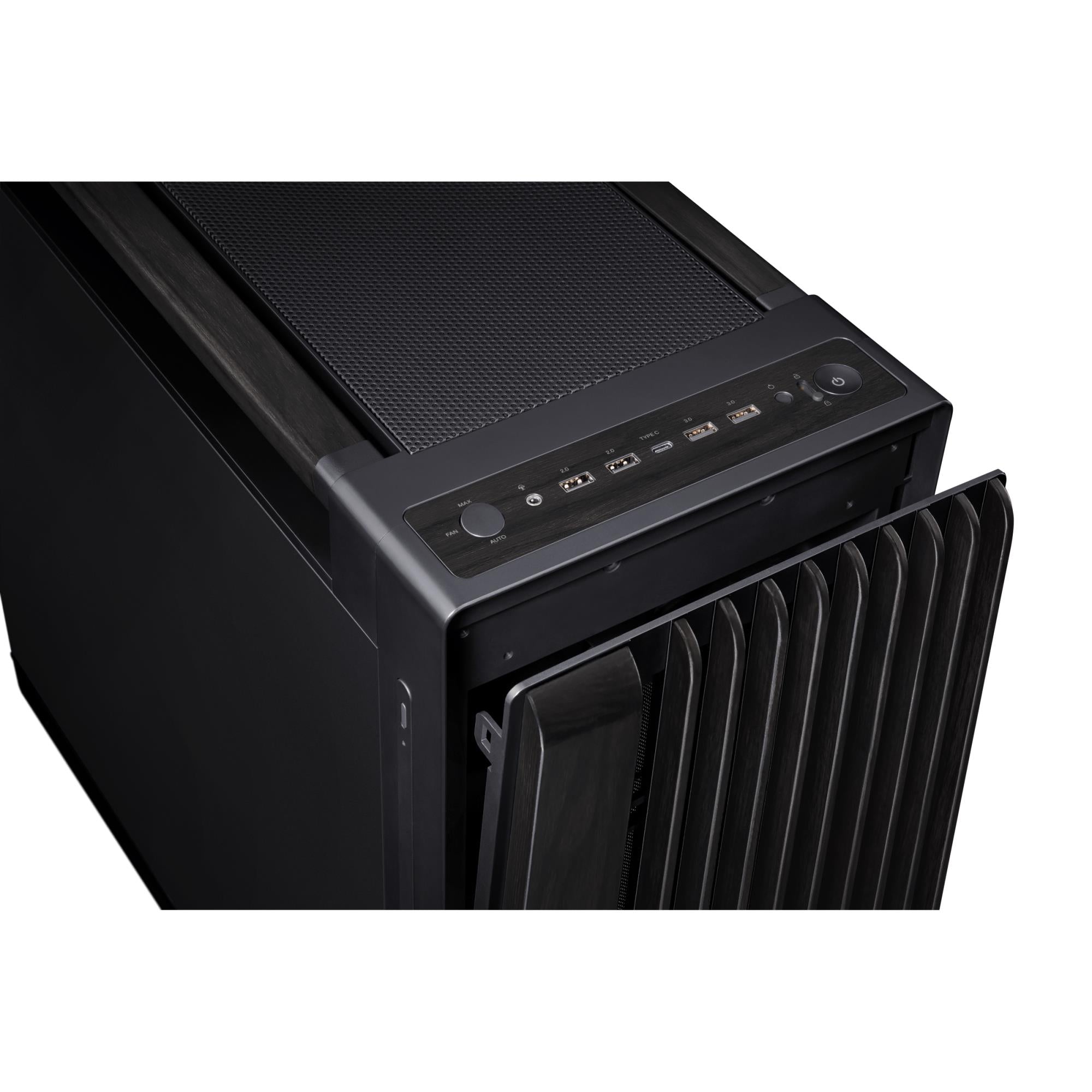 Case ASUS ProArt PA602 Wood Edition - Metal Panel MidiTower Case product features Fan control panel Not included Colour Black PROARTPA602WOODMETAL