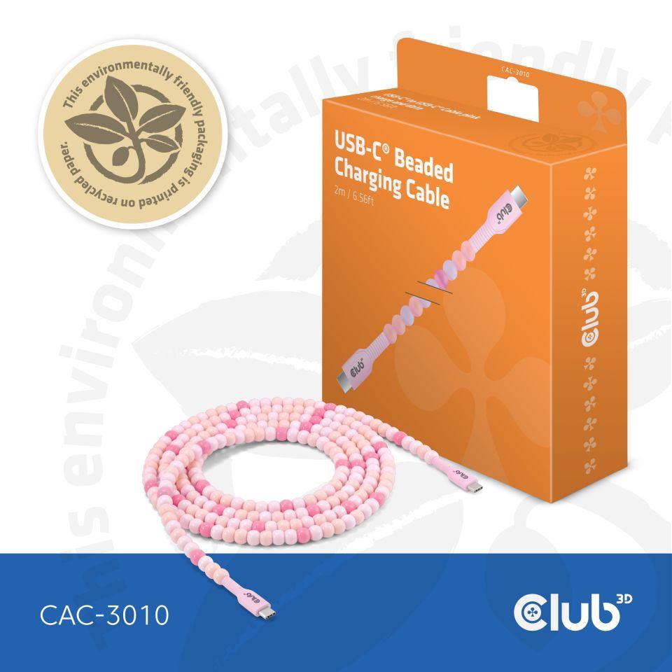 CABLE USB-C TO USB-C/PINK CAC-3010 CLUB3D