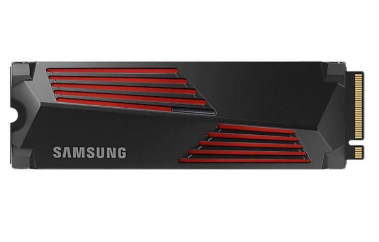 SSD SAMSUNG 990 PRO with Heatsink 1TB M.2 PCIE NVMe MLC Write speed 6900 MBytes/sec Read speed 7450 MBytes/sec 2.3mm TBW 600 TB MTBF 1500000 hours MZ-V9P1T0GW