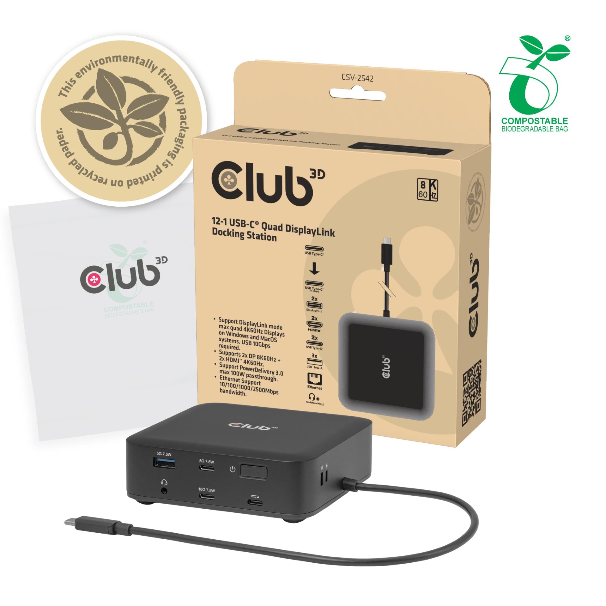 NB ACC DOCKING STATION 12IN1/USB-C 100W CSV-2542 CLUB3D