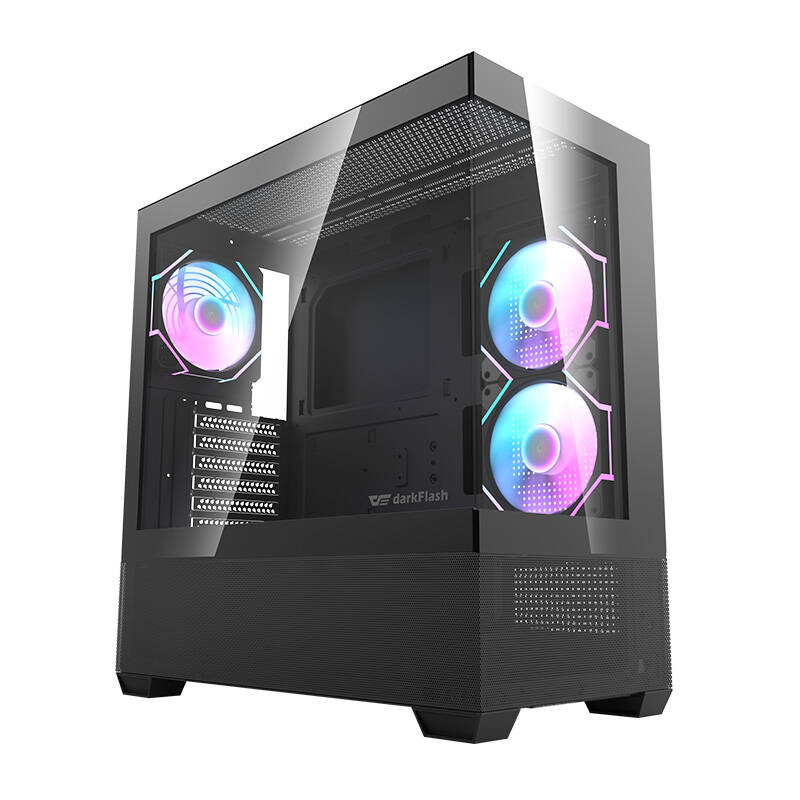 Darkflash DS900 AIR computer case (black) + 6 ARGB fans - Image 1