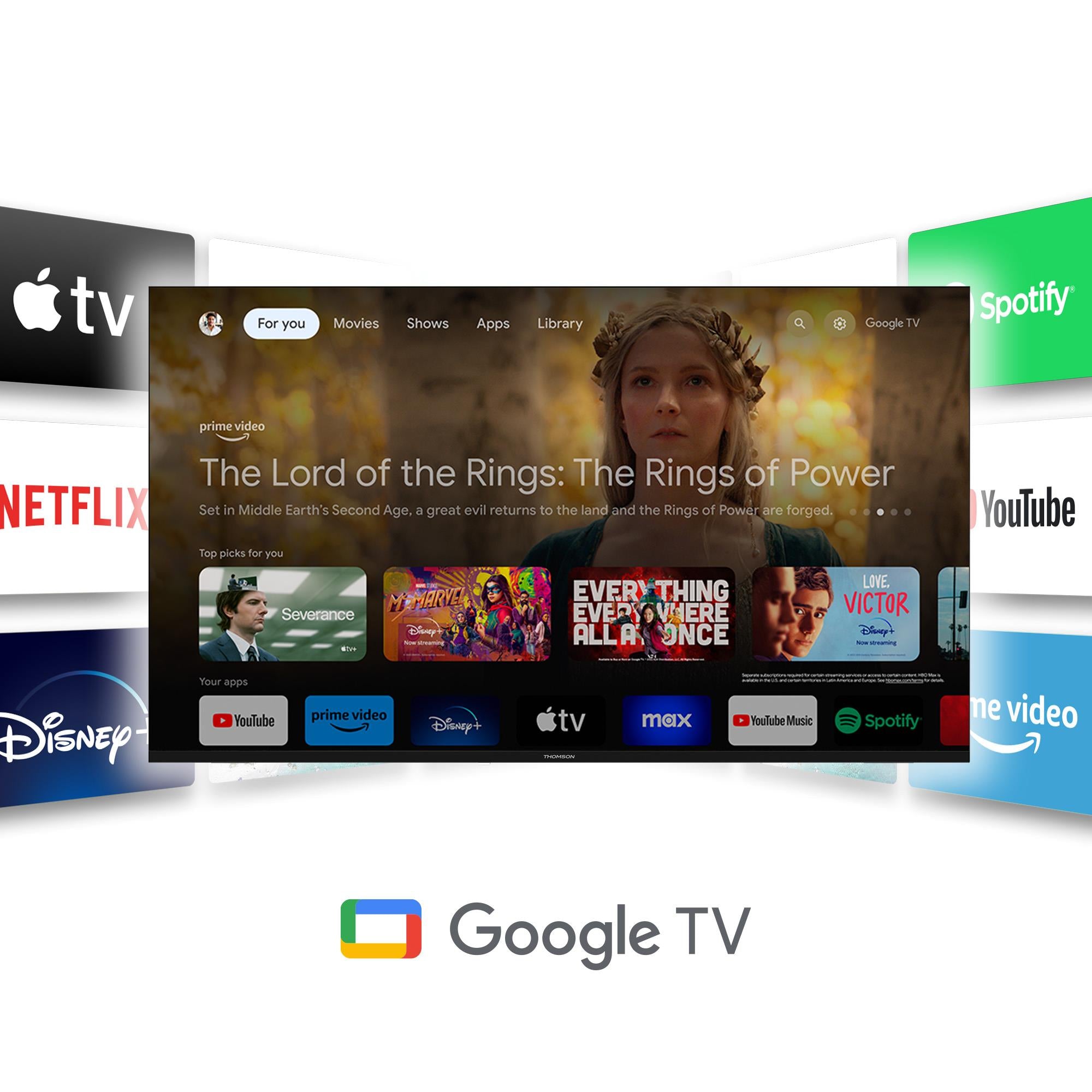 TV Set THOMSON 55" 4K/Smart 3840x2160 Wireless LAN Bluetooth Google TV Black 55UG5C14