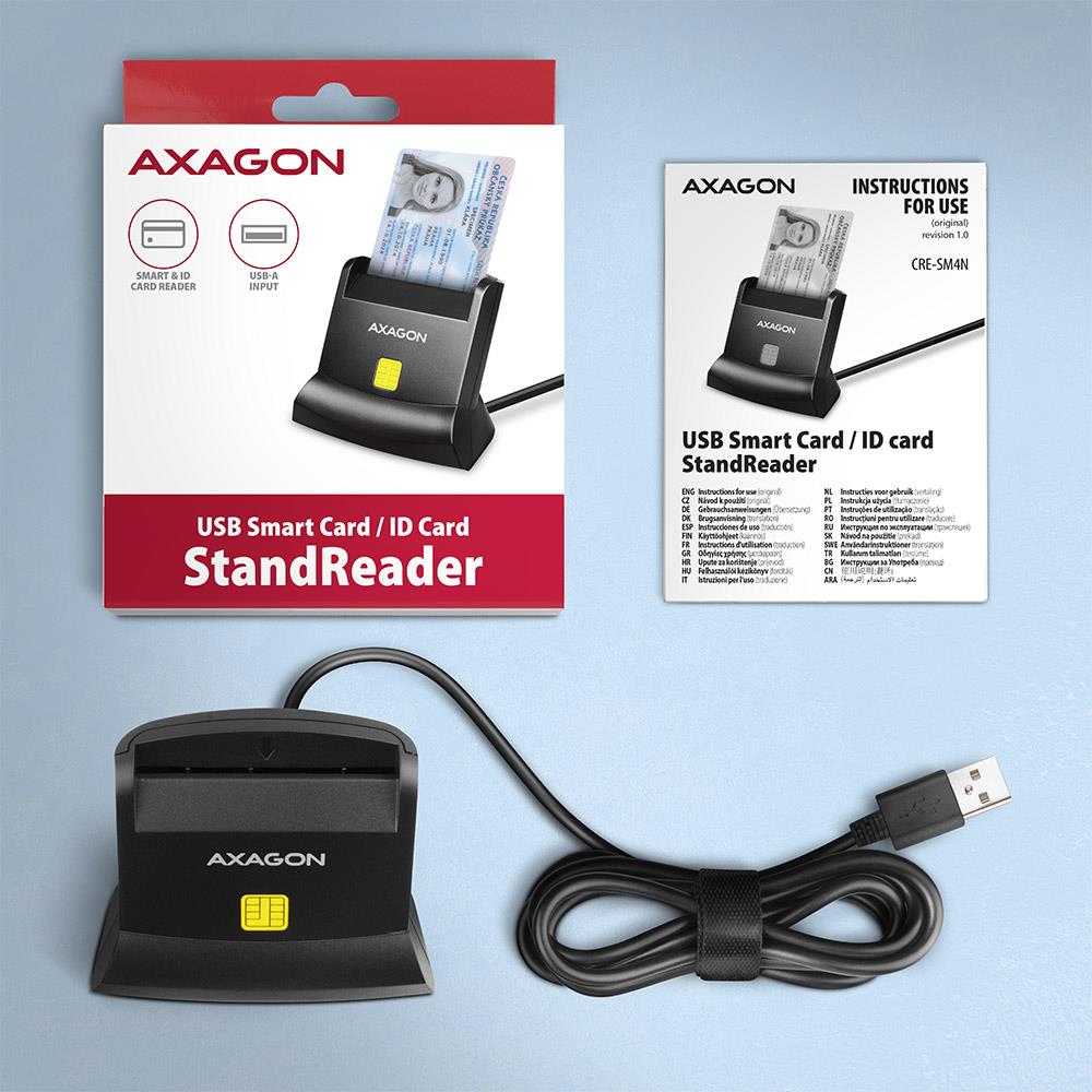 CARD READER STAND SMARTCARD/ID/USB2.0 1.3M CRE-SM4N AXAGON