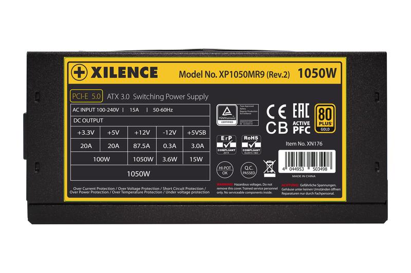 Power Supply XILENCE 1050 Watts Efficiency 80 PLUS GOLD PFC Active XN176