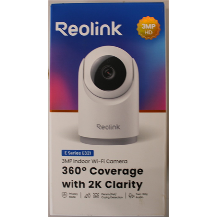 SALE OUT. Reolink E321 Smart Indoor Cam Wi-Fi PT, White | Reolink Camera | E Series E321 | 24 month(s) | Tabletop | 3 MP
