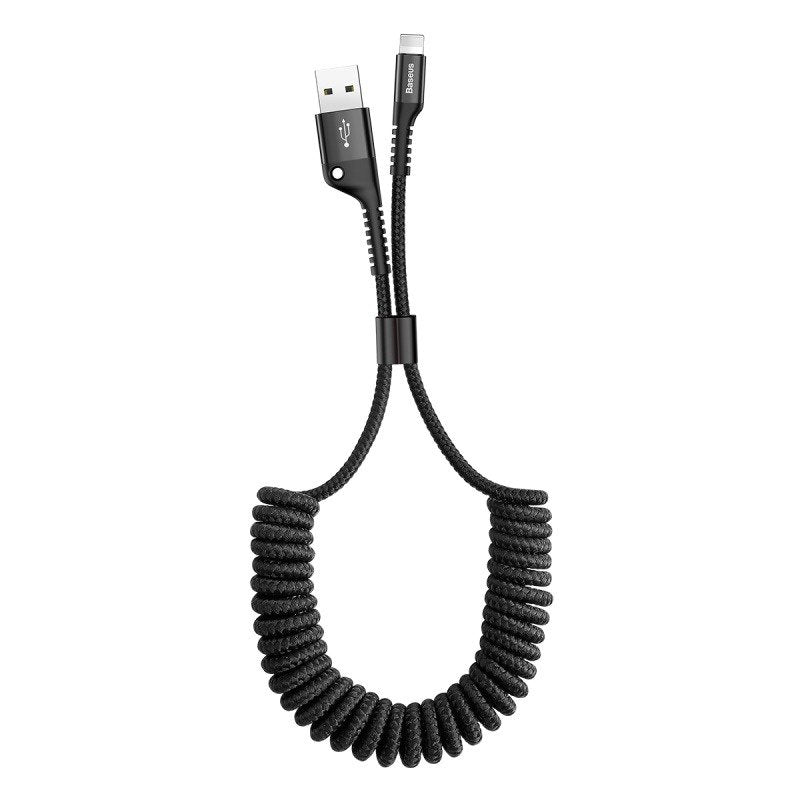 Baseus Spring-loaded cable Lightning 1m 2A (black) - Image 1