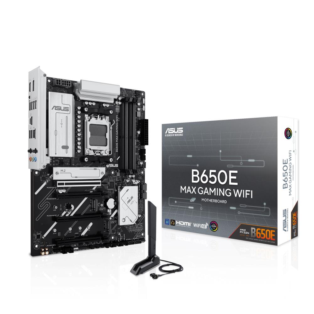 Mainboard ASUS AMD B650 SAM5 ATX Memory DDR5 Memory slots 4 2xPCI-Express 3.0 16x 1xPCI-Express 4.0 16x 1xPCI-Express 5.0 16x 3xM.2 1xHDMI 1xDisplayPort 2xUSB 2.0 5xUSB 3.2 1xUSB-C 1xRJ45 3xAudio port B650EMAXGAMINGWIFI