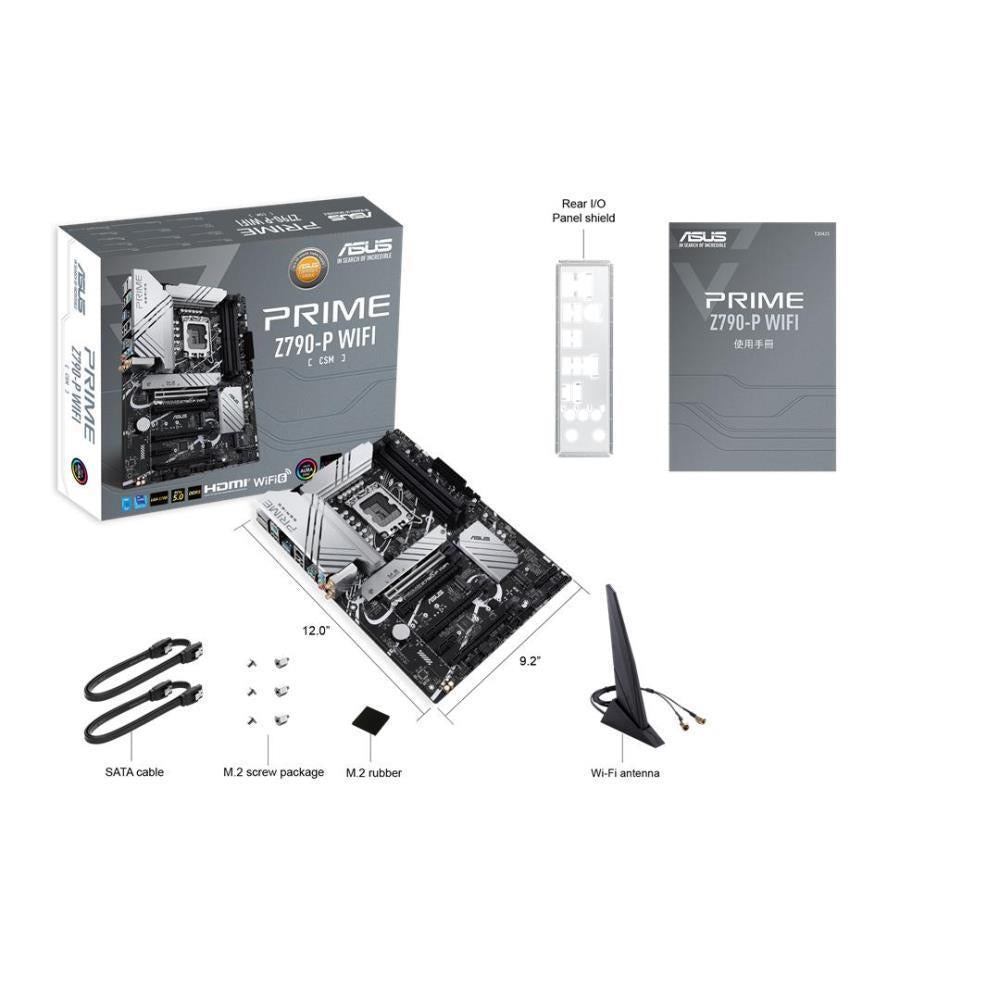 Mainboard ASUS Intel Z790 LGA1700 ATX Memory DDR5 Memory slots 4 1xPCI-Express 3.0 1x 3xPCI-Express 4.0 16x 1xPCI-Express 5.0 16x 3xM.2 1xHDMI 1xDisplayPort 4xUSB 2.0 3xUSB 3.2 1xUSB-C 1xPS/2 1xRJ45 3xAudio port PRIMEZ790-PWIFI