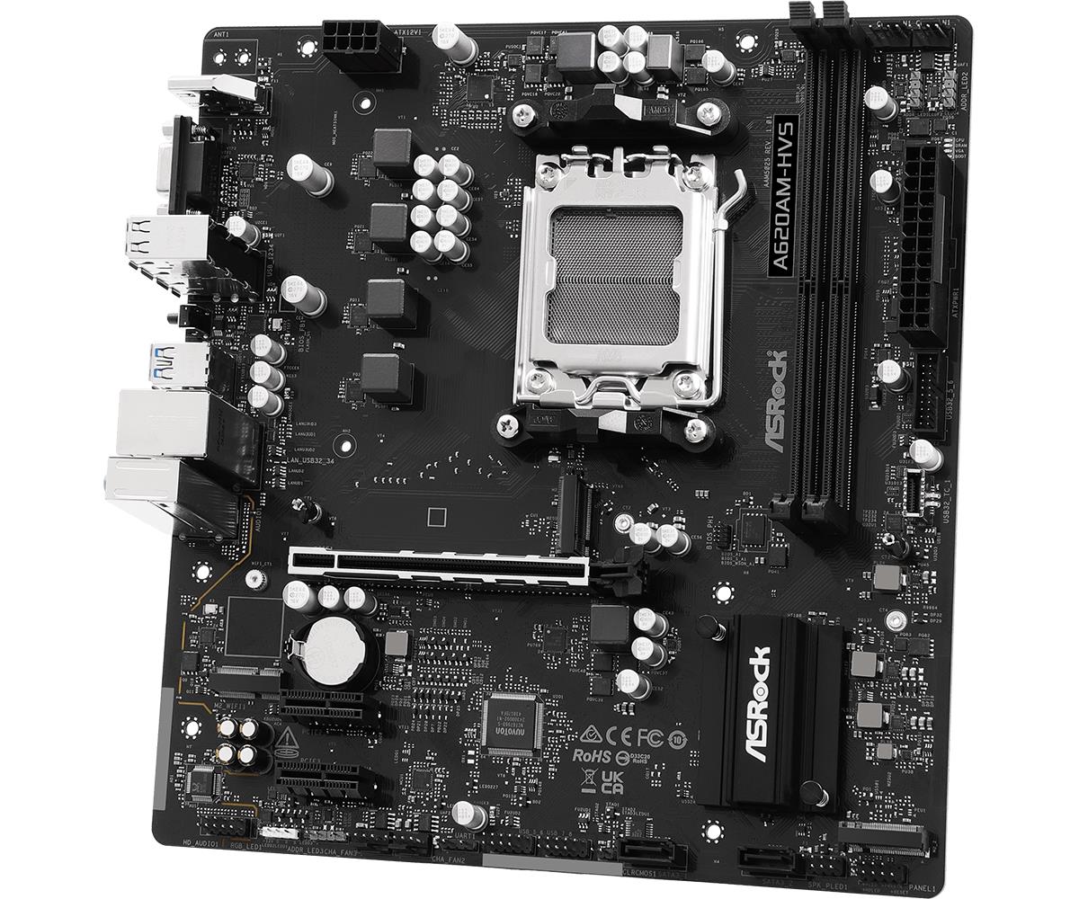 Mainboard ASROCK AMD A620A SAM5 Micro-ATX Memory DDR5 Memory slots 2 A620AM-HVS