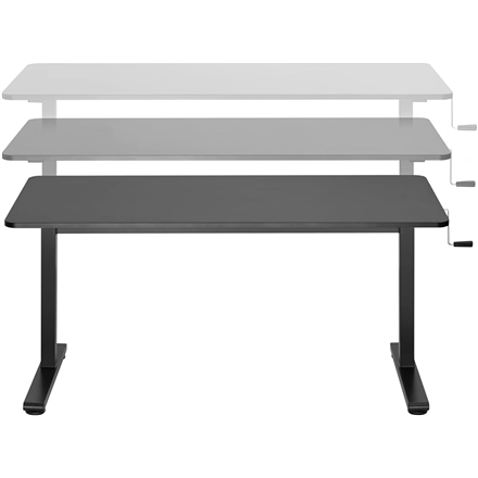 Manually adjustable sit-stand desk EO0027 | Ergonomic | Height adjustment 70-117 cm | Maximum load weight 40 kg | Black