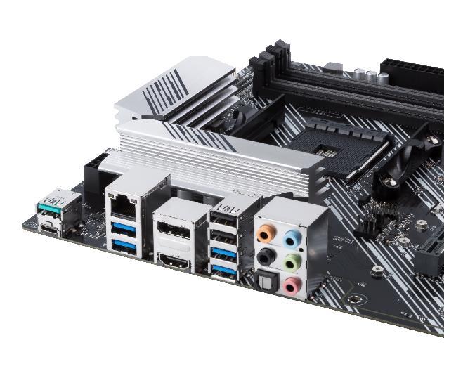 Mainboard ASUS AMD B550 SAM4 ATX 3xPCI-Express 3.0 1x 1xPCI-Express 3.0 16x 2xM.2 1xPCI-Express 4.0 16x Memory DDR4 Memory slots 4 1xHDMI 1xDisplayPort 2xUSB 2.0 1xUSB type C 5xUSB 3.2 1xOptical S/PDIF 1xRJ45 5xAudio port PRIMEB550-PLUS