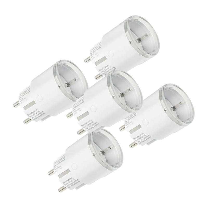 Set of 5 Shelly Plug S MTR Gen3 12A smart outlets (white) - Image 1