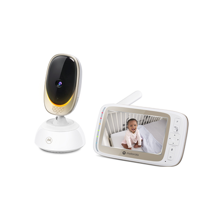 Motorola | Wi-Fi Video Baby Monitor with Mood Light | VM85 CONNECT 5.0" | White/Gold