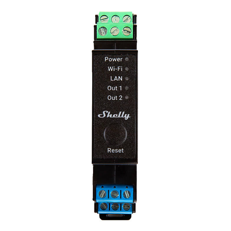 Shelly Pro 2PM DIN Rail 2-channel Relay, WiFi/LAN (Power measurement) - Image 1
