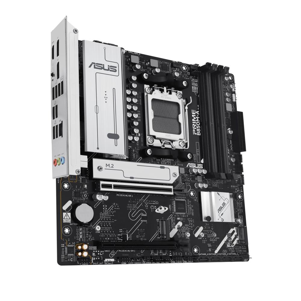 Mainboard ASUS AMD B850 SAM5 Micro-ATX Memory DDR5 Memory slots 4 1xPCI-Express 4.0 16x 1xPCI-Express 5.0 16x 3xM.2 1xHDMI 2xDisplayPort 4xUSB 2.0 4xUSB 3.2 1xRJ45 3xAudio port PRIMEB850M-A-CSM