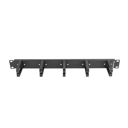 Lanberg 19" cable management panel with 5 plastic holders 1U type B | AK-1202-B | Black