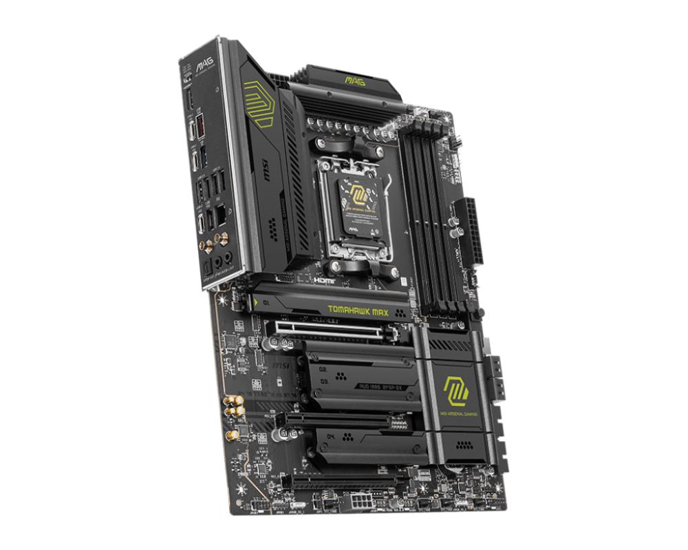 Mainboard MSI AMD B850 SAM5 ATX Memory DDR5 Memory slots 4 3xPCI-Express 16x 4xM.2 1xHDMI 1xAudio-In 1xAudio-Out 4xUSB 2.0 1xUSB 3.0 2xUSB 3.2 3xUSB-C 1xRJ45 B850TOMAHAWKMAXWIFI