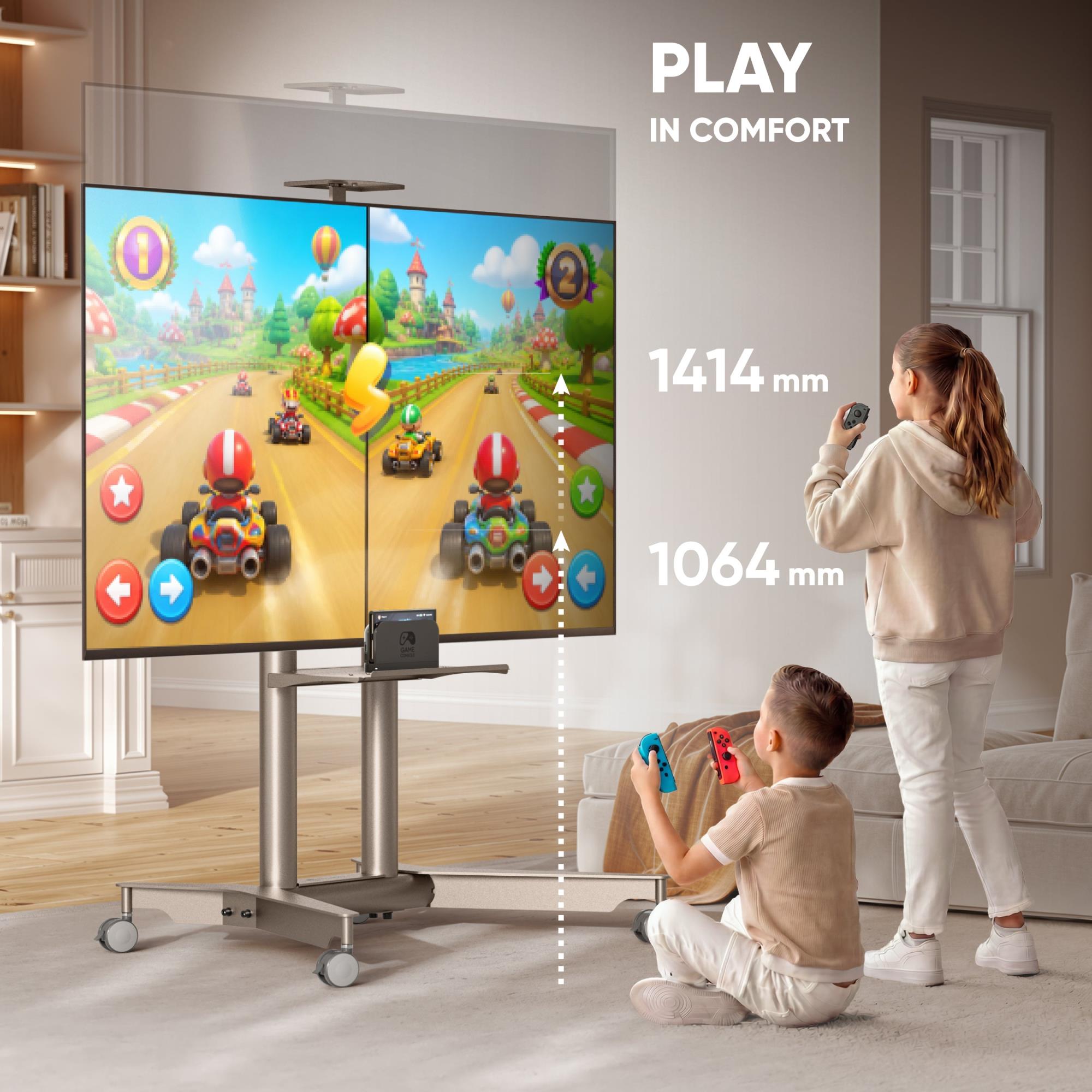 TV SET ACC MOBILE STAND/32-75"/CHAMPAGNE TS1571-C ONKRON