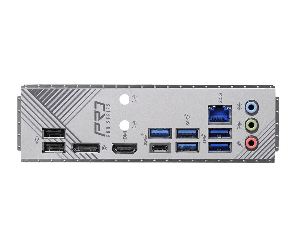 Mainboard ASROCK Intel B760 Express LGA1700 ATX Memory DDR5 Memory slots 4 1xPCI-Express 3.0 1x 1xPCI-Express 3.0 16x 1xPCI-Express 4.0 16x 1xPCI-Express 5.0 16x 3xM.2 1xHDMI 1xDisplayPort 2xUSB 2.0 5xUSB 3.2 1xUSB-C 1xRJ45 3xAudio port B760PRORS
